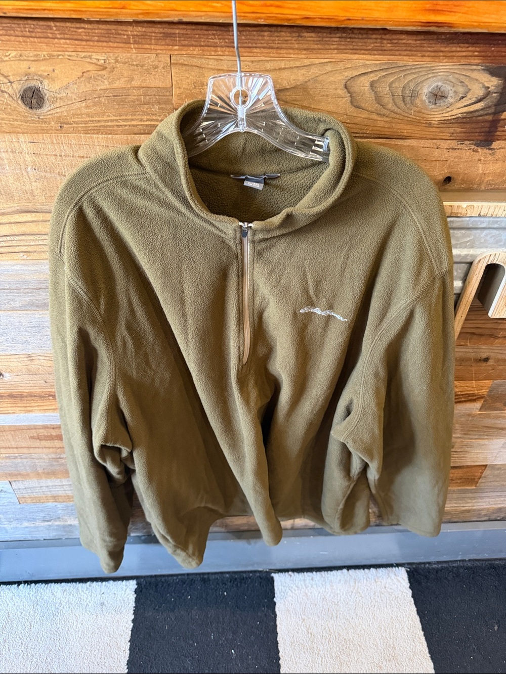 Eddie Bauer Olive Green Half-Zip Fleece Pullover